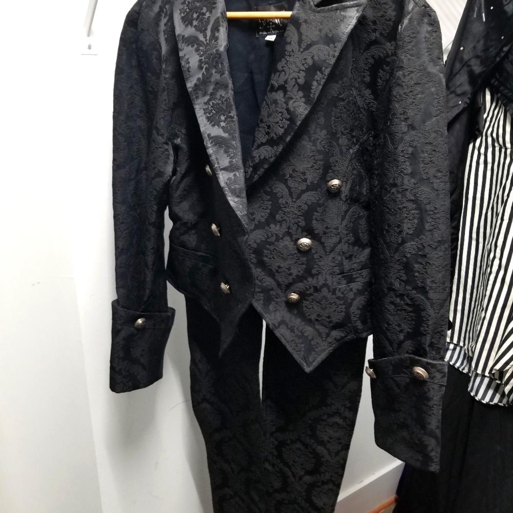 Goth black coat with tails - Medium